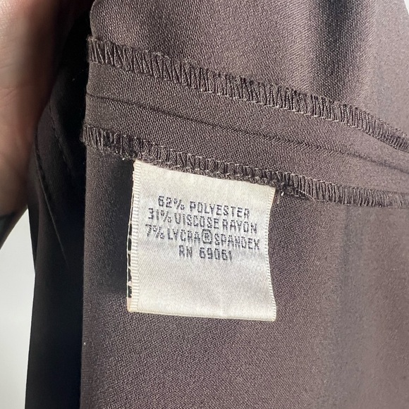 TALBOTS Vintage Brown Stretch Button Down Midi Shirt Dress with Belt Womens 4 - Picture 8 of 9